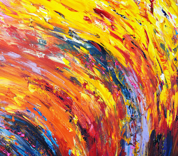 detail of the colorful painting