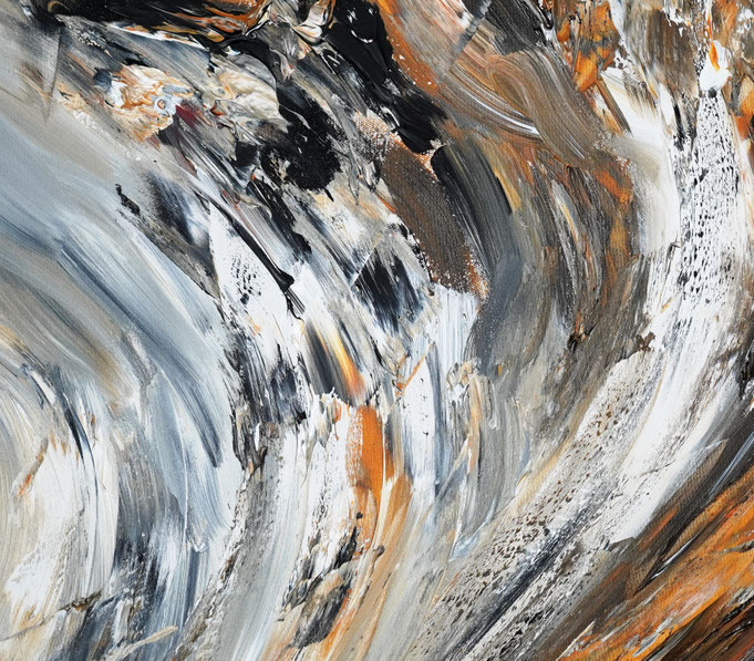 Detail of the abstract vivid painting, inspired by nature