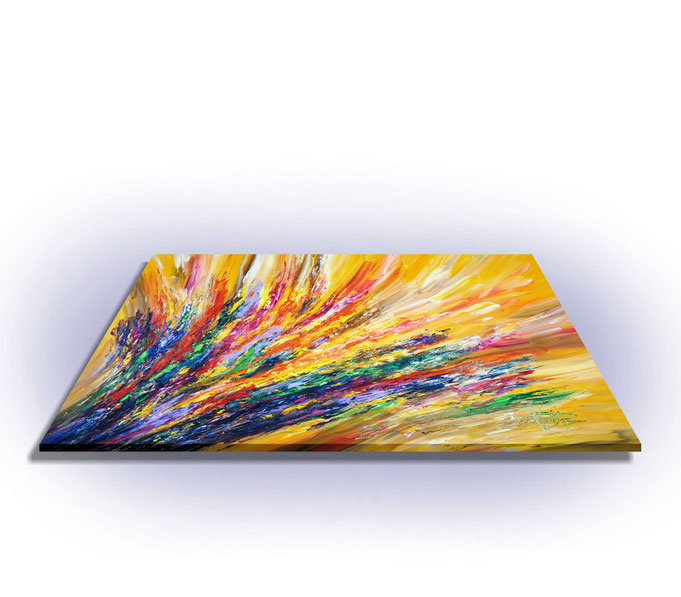ready to hang, blue abstract large painting