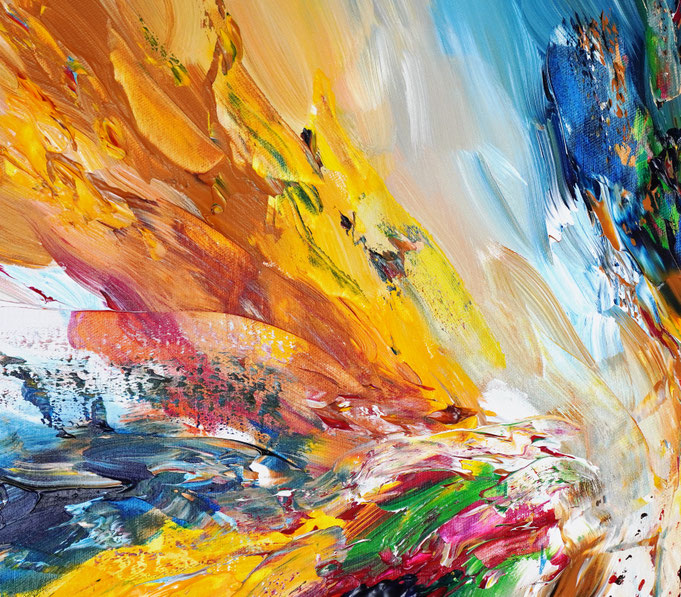 detail of the abstract and colorful painting