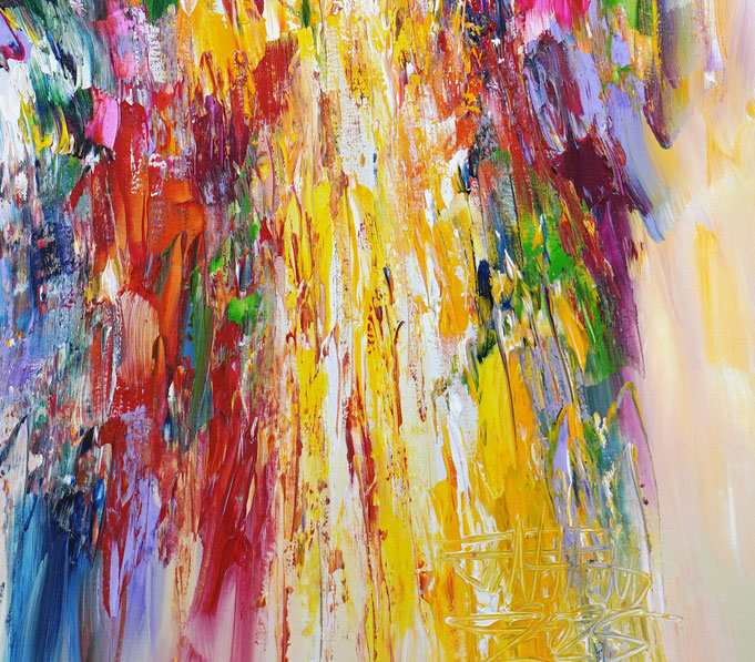 detail of the abstract artwork, large vertical format