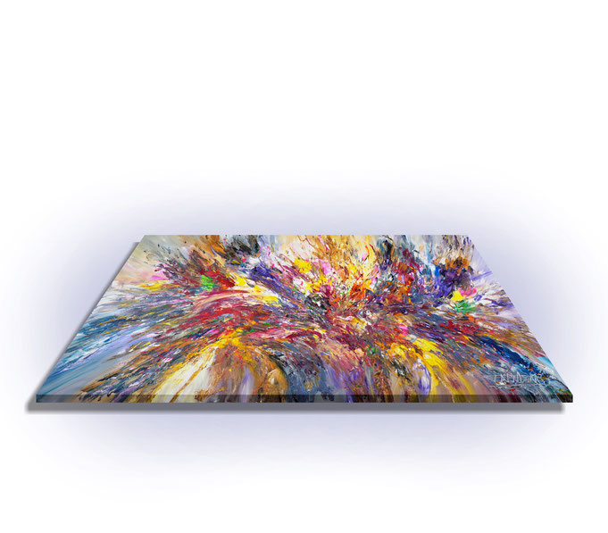 ready to hang, blue abstract large painting