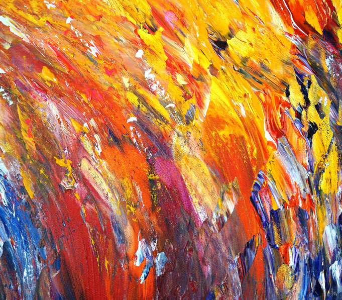 detail of the colorful painting