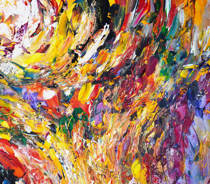 detail of the abstract, colorful painting