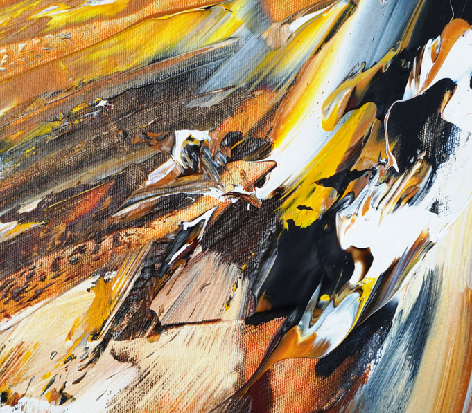 detail of the large abstract, brown artwork