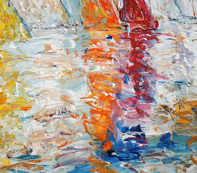 detail of the summer sailing painting