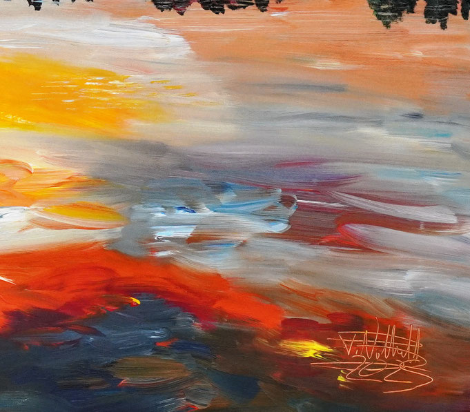 detail of the sunset artwork of the artist Peter Nottrott