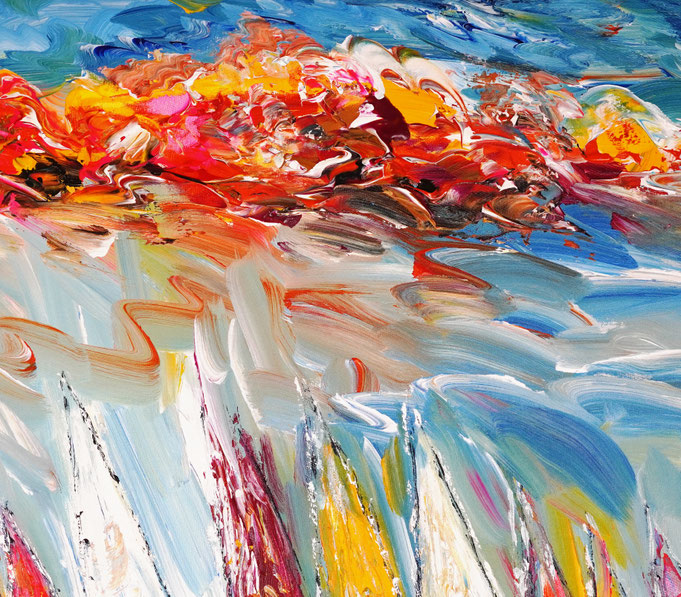 detail of the summer sailing painting