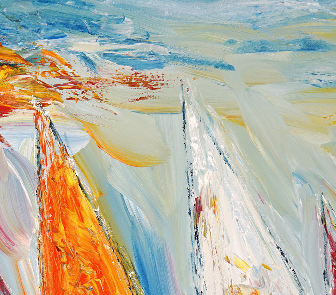 detail of the summer sailing painting
