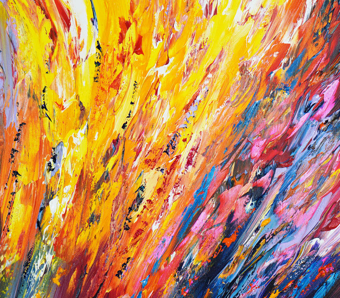 detail of the colorful painting