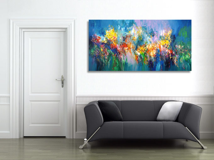 An abstract Nottrott painting gives any space a very individual ambience