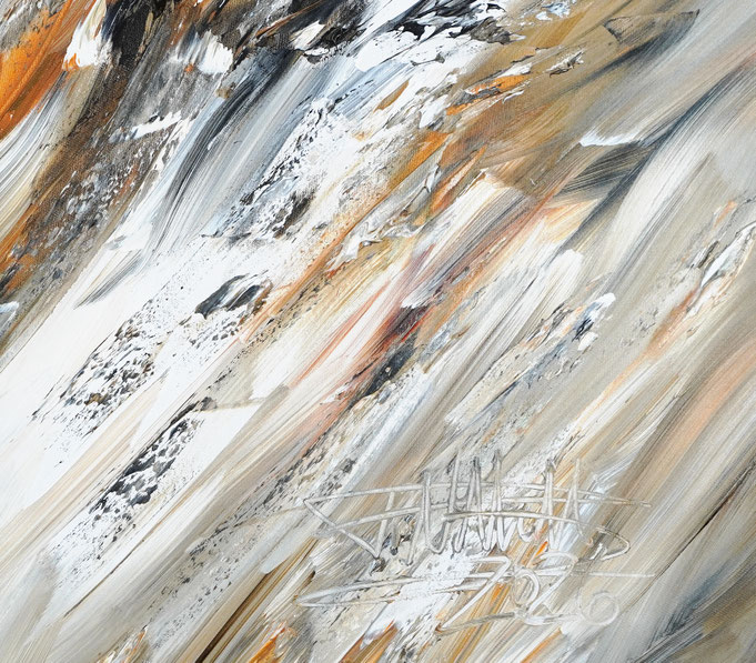 Detail of the abstract vivid painting, inspired by nature