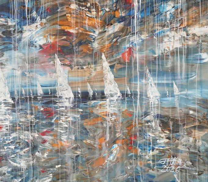 detail of the large sailing painting