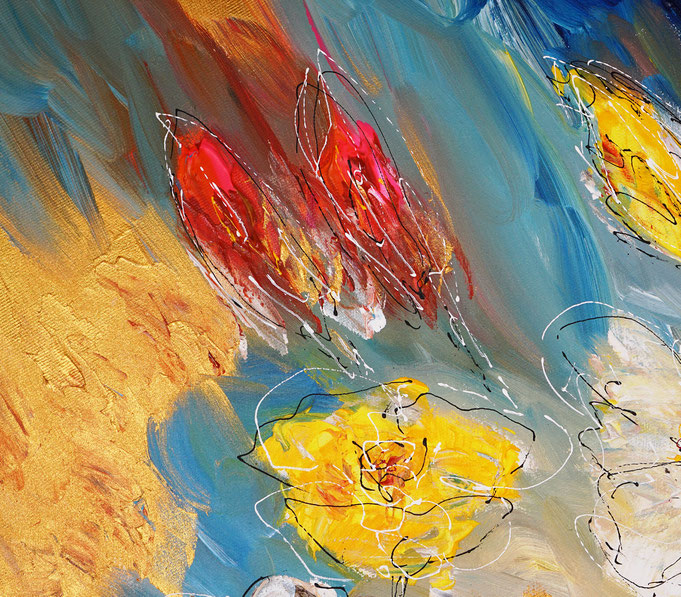 detail of the flower artwork of the artist Peter Nottrott