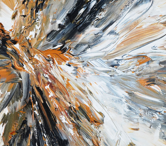 Detail of the abstract painting of the artist Peter Nottrott
