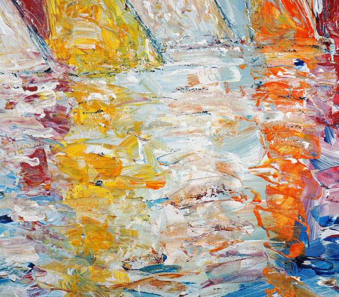 detail of the summer sailing painting