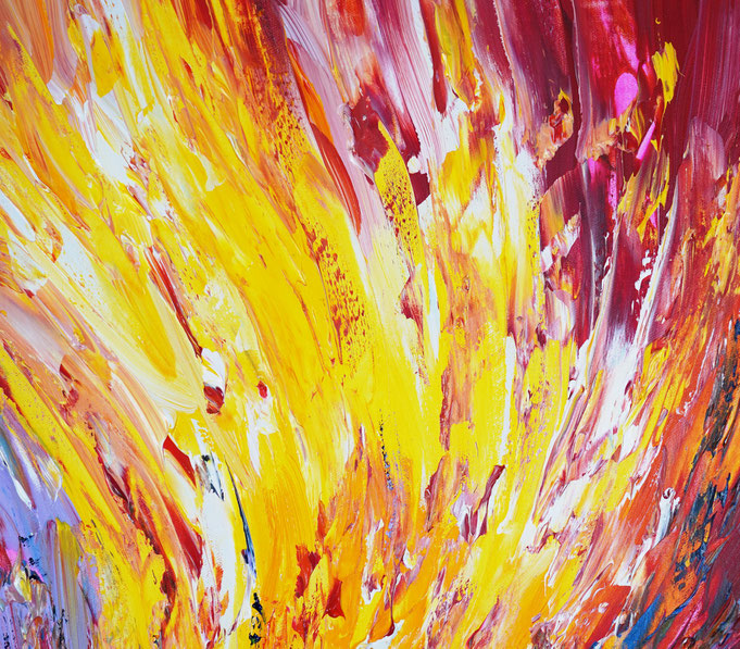 detail of the colorful painting