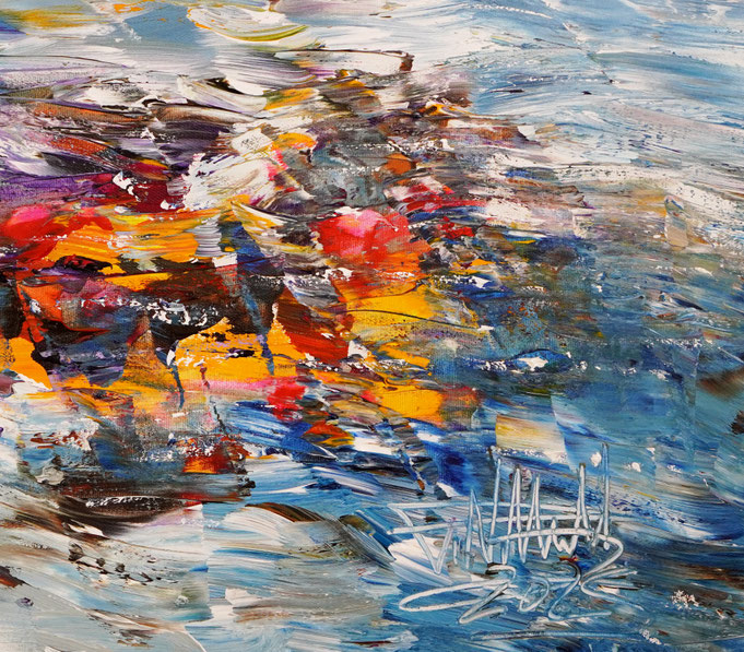detail of the summer sailing painting