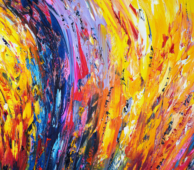 detail of the colorful painting