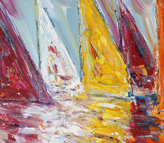 detail of the summer sailing painting