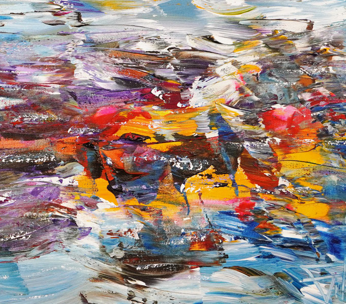 detail of the summer sailing painting