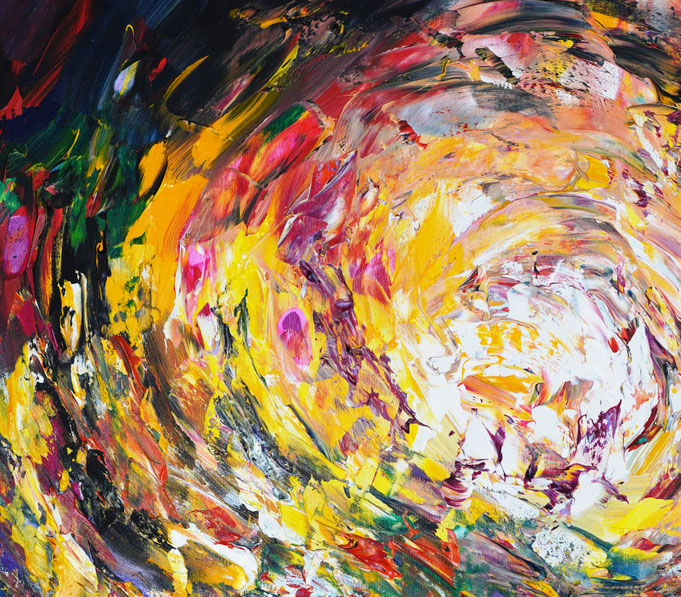 detail of the abstract, colorful painting