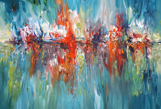 coast reflection painting