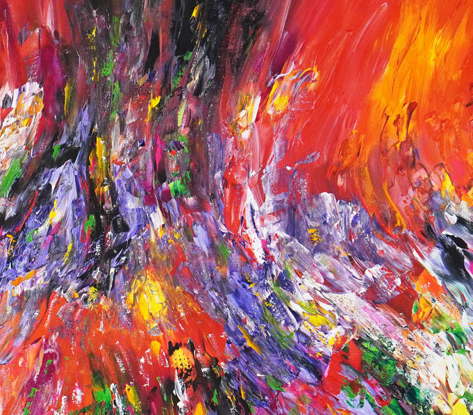 detail of the abstract, extra large dreamlike artwork by the artist Peter Nottrott