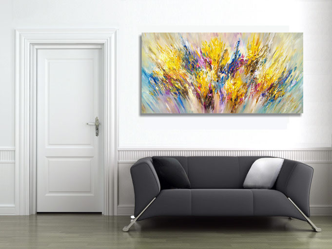 An abstract Nottrott painting gives any space a very individual ambience