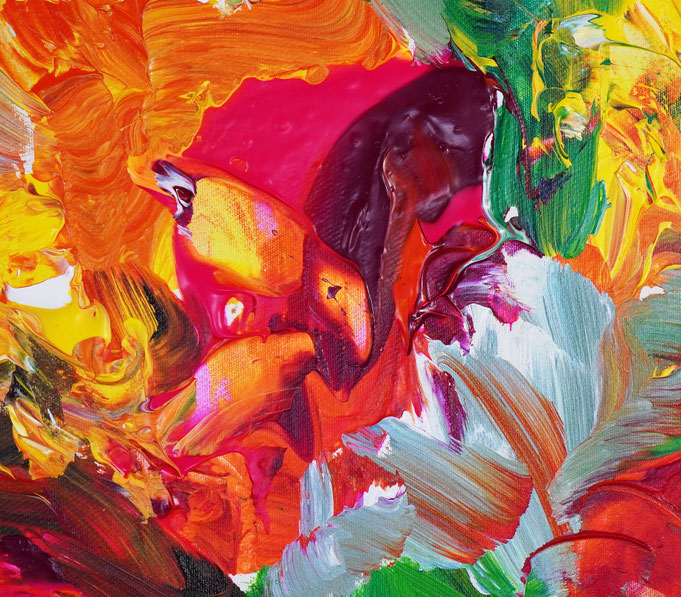 Detail of the flower bouquet painting