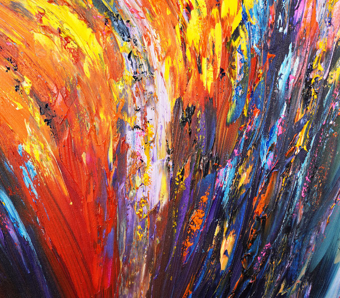 detail of the colorful painting