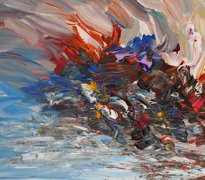 detail of the summer sailing painting