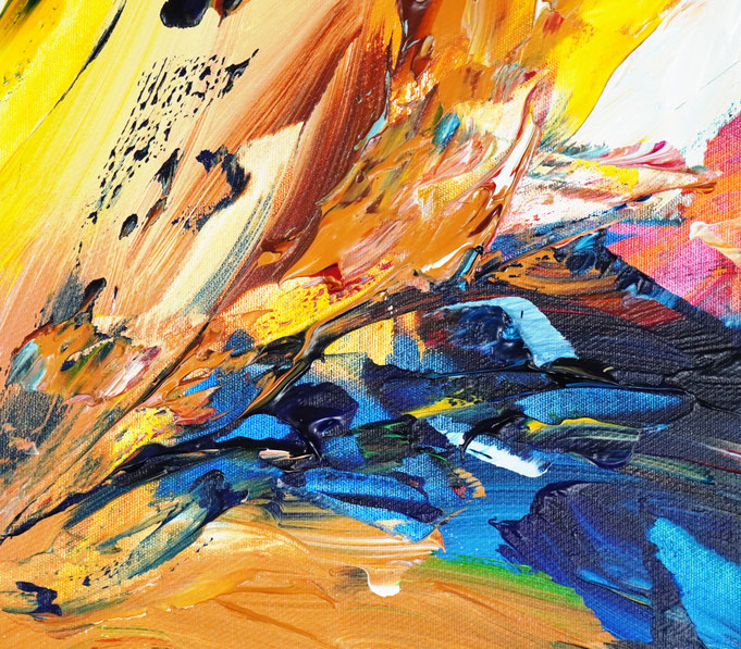 detail of the abstract and colorful painting