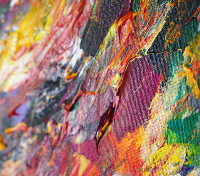 detail of the abstract, colorful painting