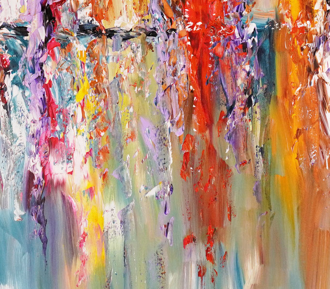 detail of the vibrant semi abstract seascape painting