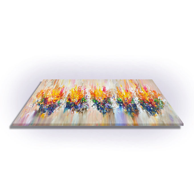 ready to hang, blue abstract large painting