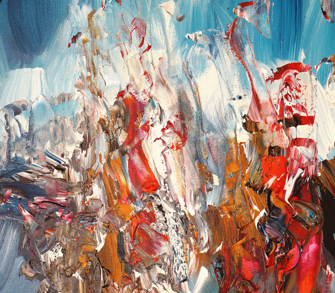 Painting detail of the seascape reflection