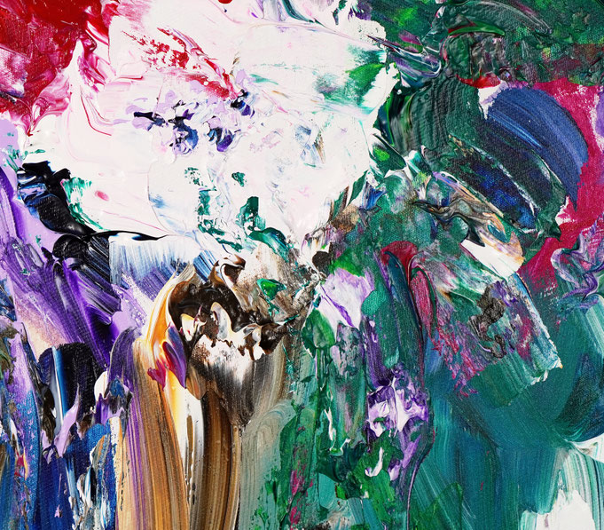Detail of the flower bouquet painting