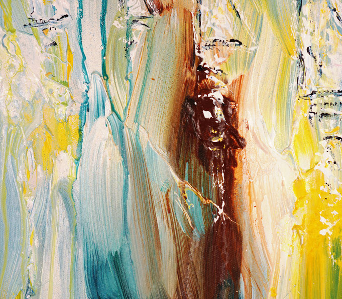 detail photo of the large vibrant sail boat painting