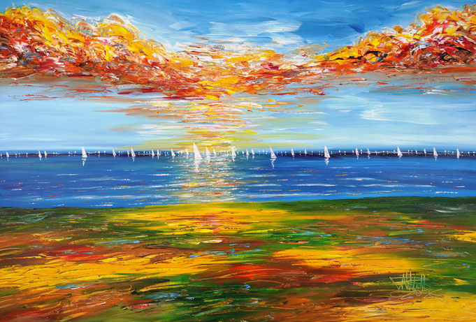 seaside painting, canvas wall art