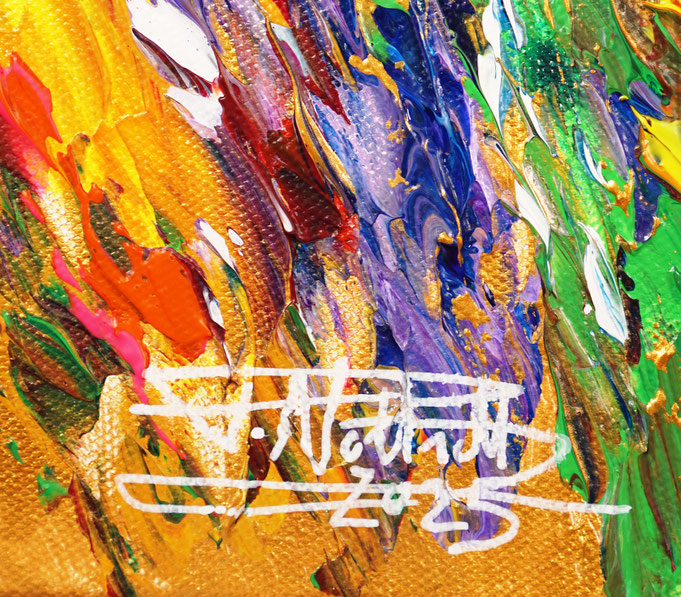 Signature of the abstract artwork by the artist Peter Nottrott, bottom left