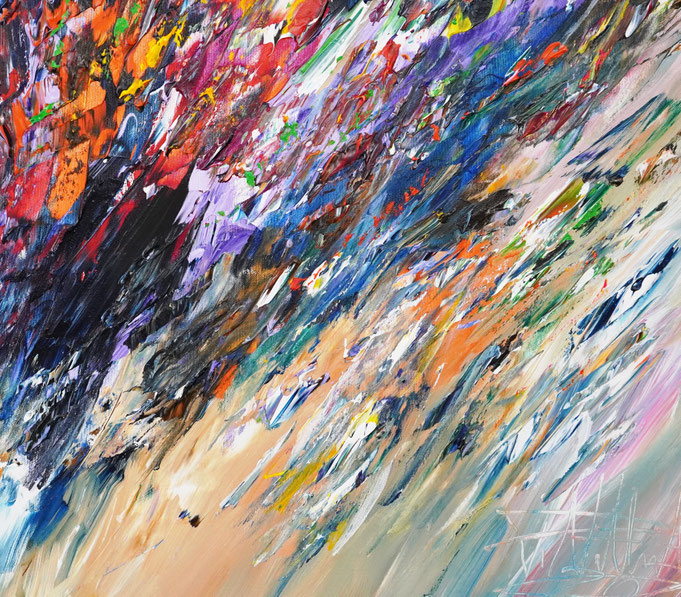 artwork detail of the oversized abstract painting 