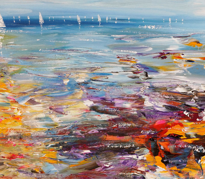 detail of the summer sailing painting