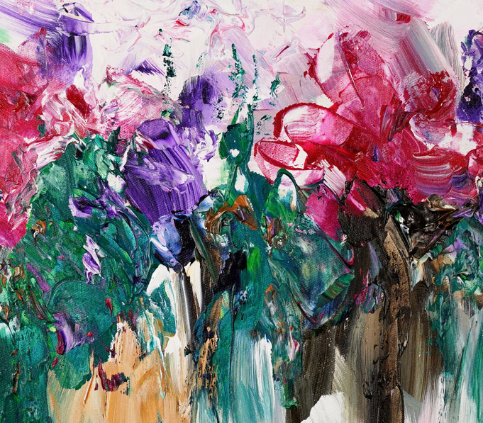 Detail of the flower bouquet painting