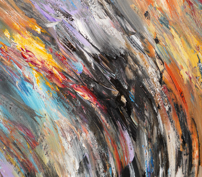 detail of the oversized abstract artwork by the artist Peter Nottrott for sale