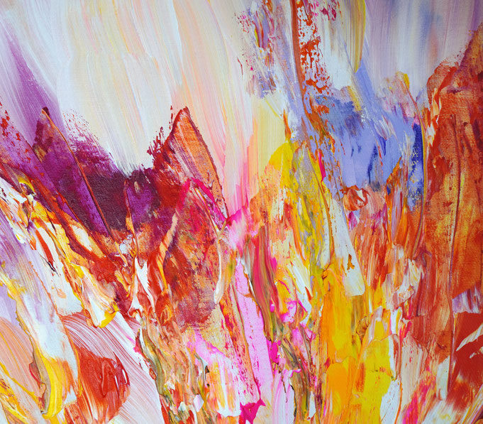 detail of the abstract artwork, large vertical format
