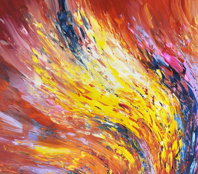 detail of the colorful painting