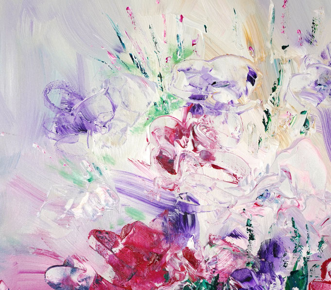 Detail of the flower bouquet painting