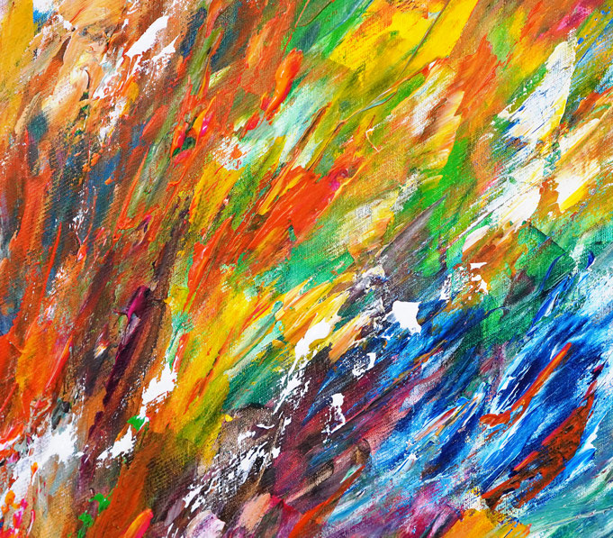 detail of the oversized abstract artwork