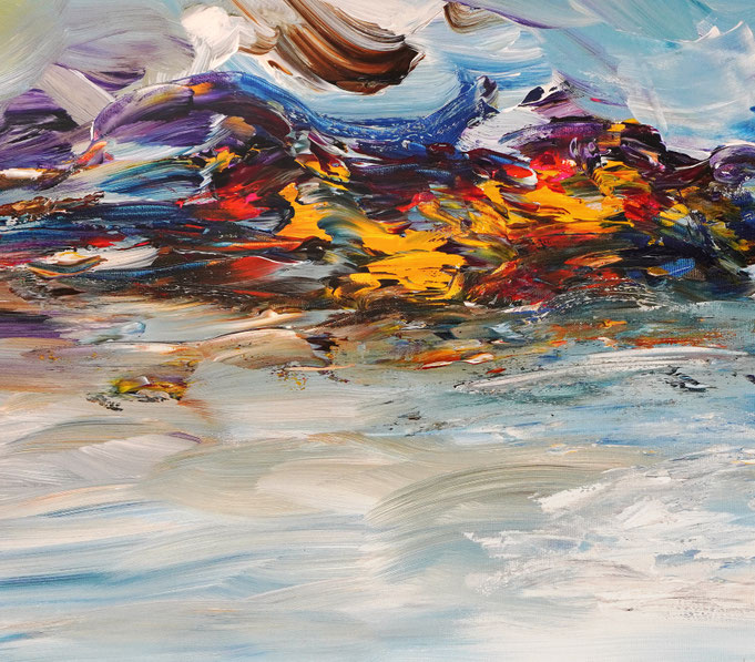 detail of the summer sailing painting